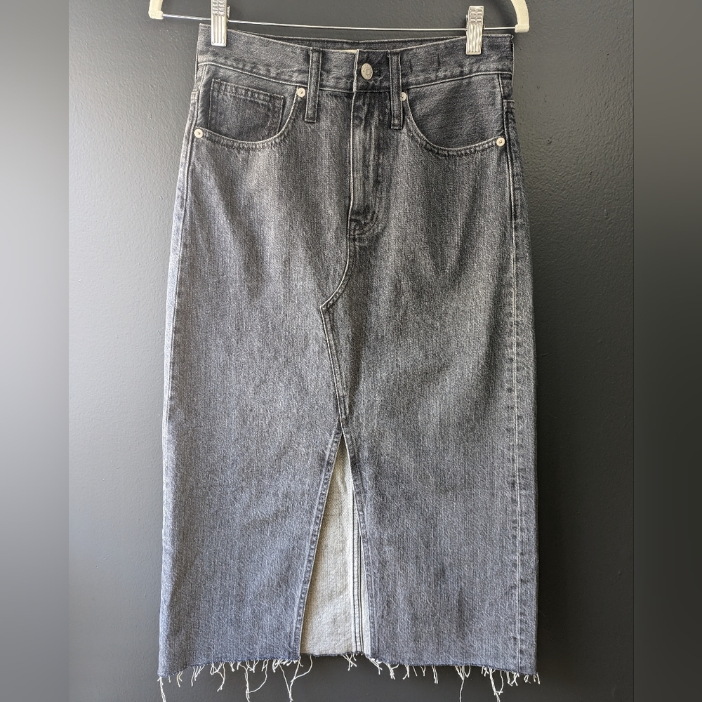 Madewell Midi Denim  A line Skirt